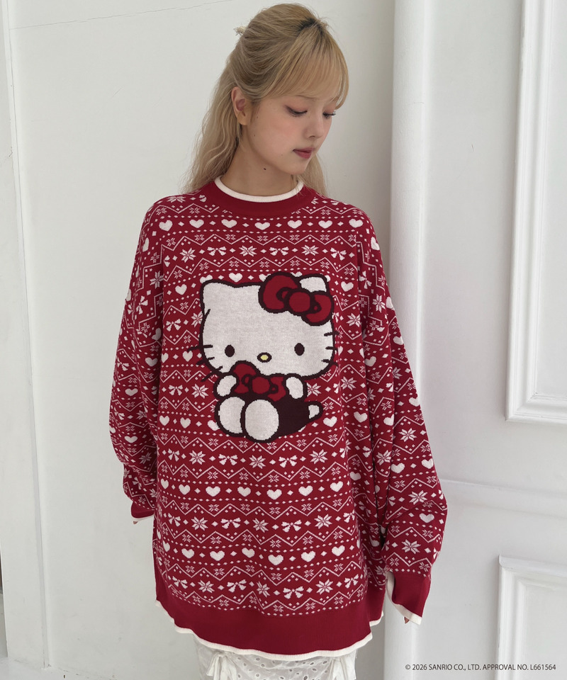 【HELLO KITTY】BIG NORDIC KNIT 詳細画像 レッド 11