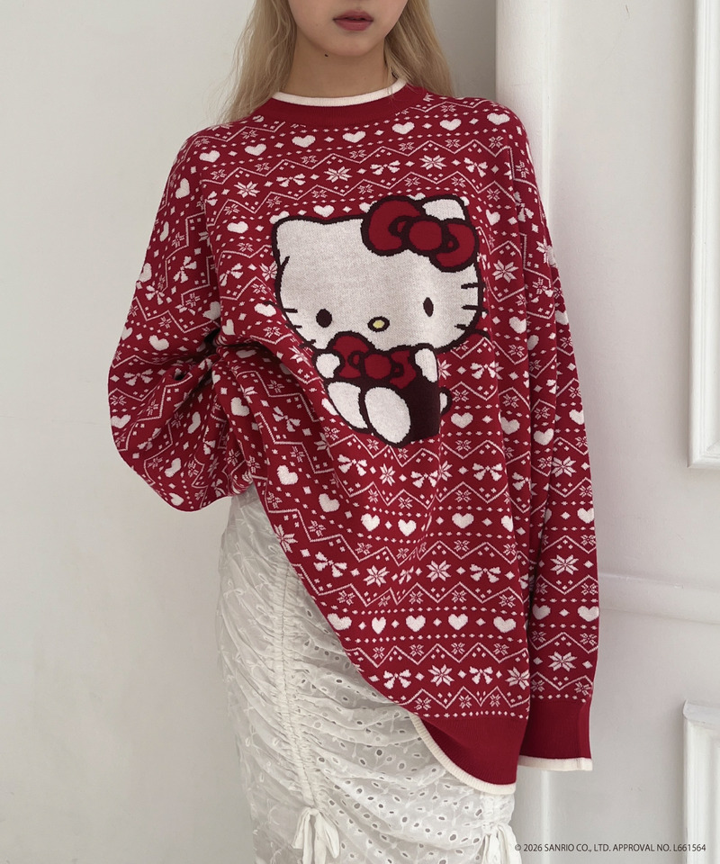 【HELLO KITTY】BIG NORDIC KNIT 詳細画像 レッド 12