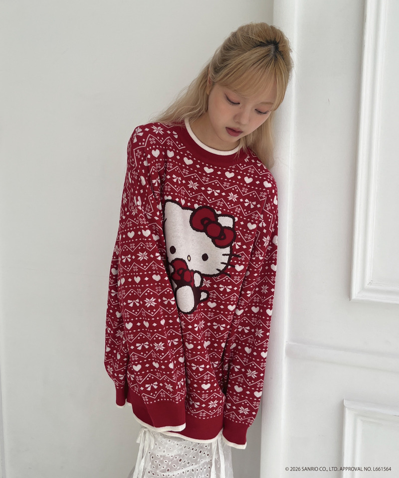 【HELLO KITTY】BIG NORDIC KNIT 詳細画像 レッド 14