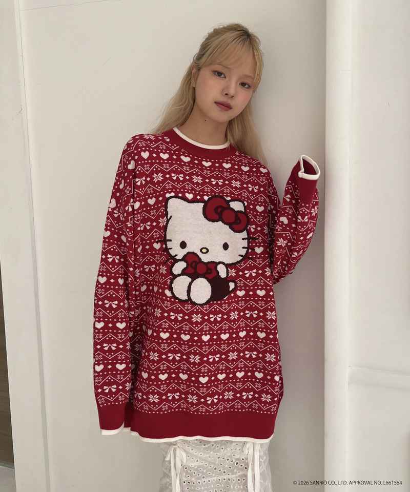 【HELLO KITTY】BIG NORDIC KNIT 詳細画像 レッド 15