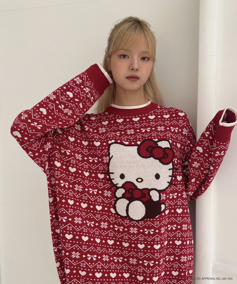 【HELLO KITTY】BIG NORDIC KNIT 詳細画像 レッド 16