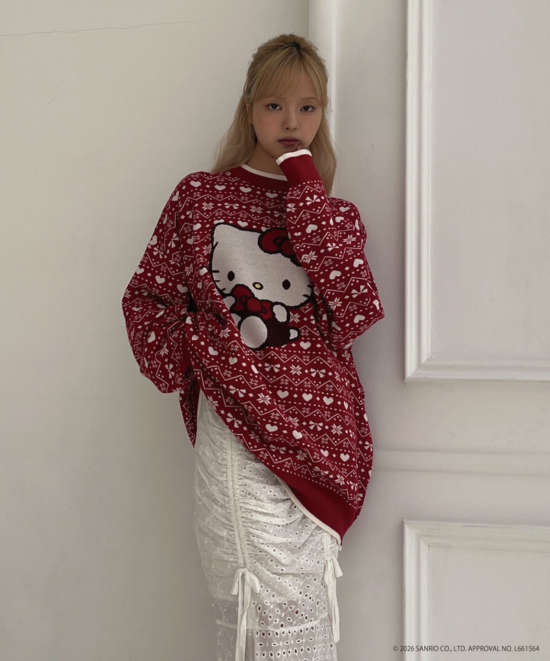 【HELLO KITTY】BIG NORDIC KNIT 詳細画像 レッド 18
