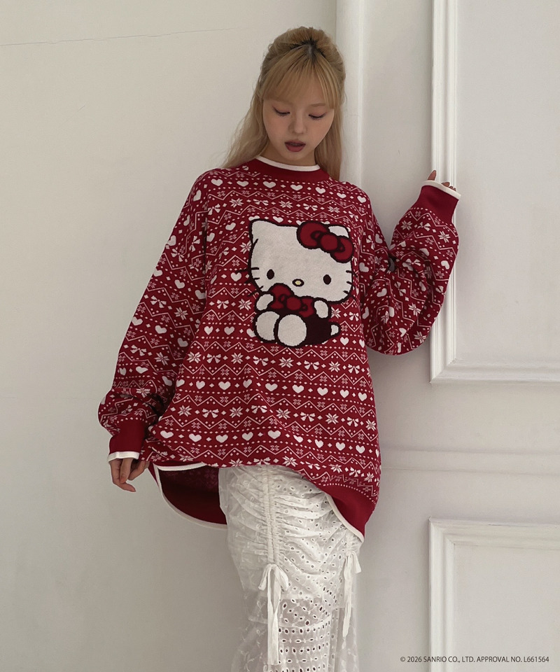 【HELLO KITTY】BIG NORDIC KNIT 詳細画像 レッド 19