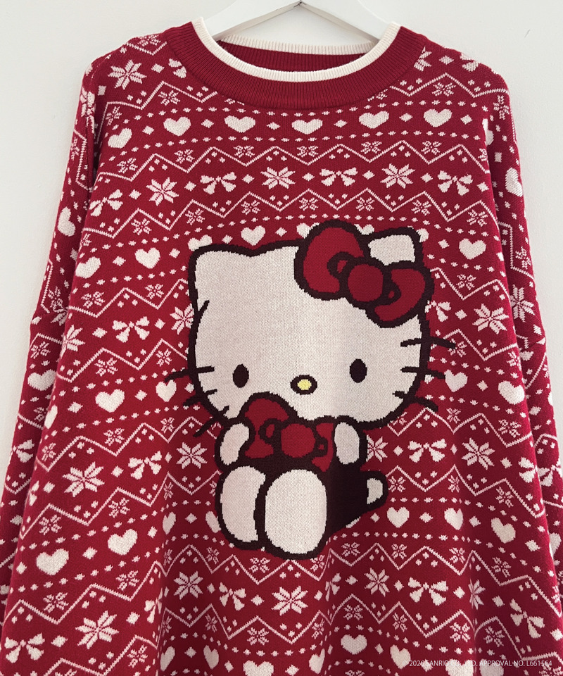 【HELLO KITTY】BIG NORDIC KNIT 詳細画像 レッド 2