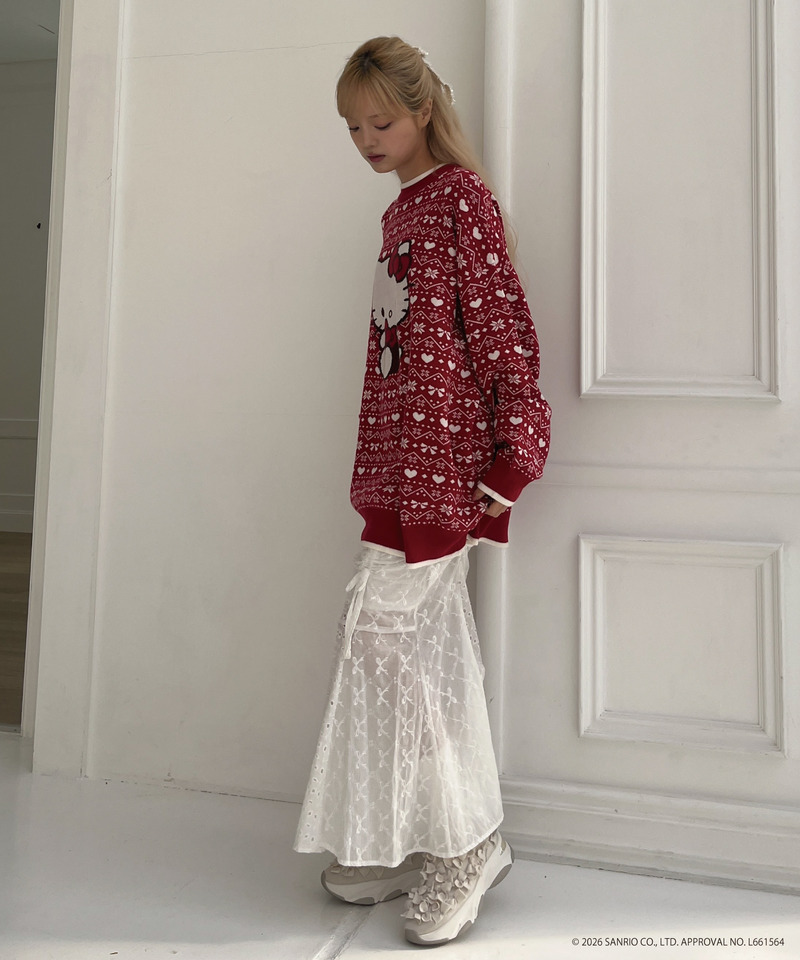 【HELLO KITTY】BIG NORDIC KNIT 詳細画像 レッド 20