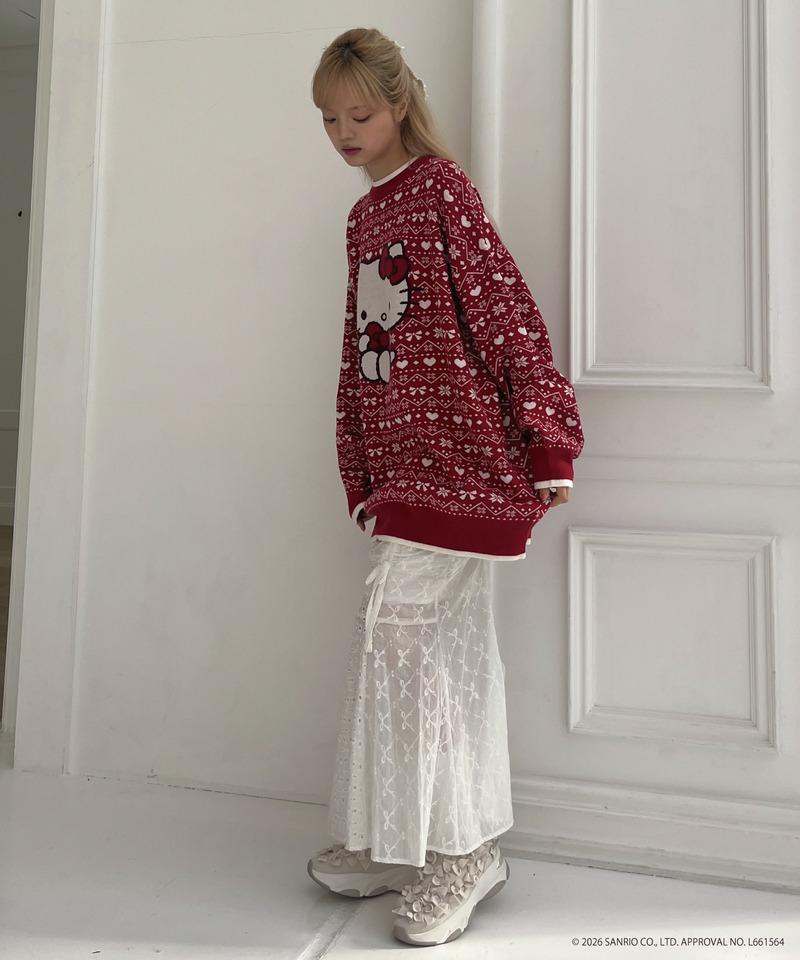 【HELLO KITTY】BIG NORDIC KNIT 詳細画像 レッド 21