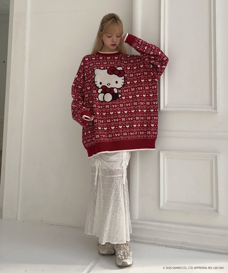 【HELLO KITTY】BIG NORDIC KNIT 詳細画像 レッド 22