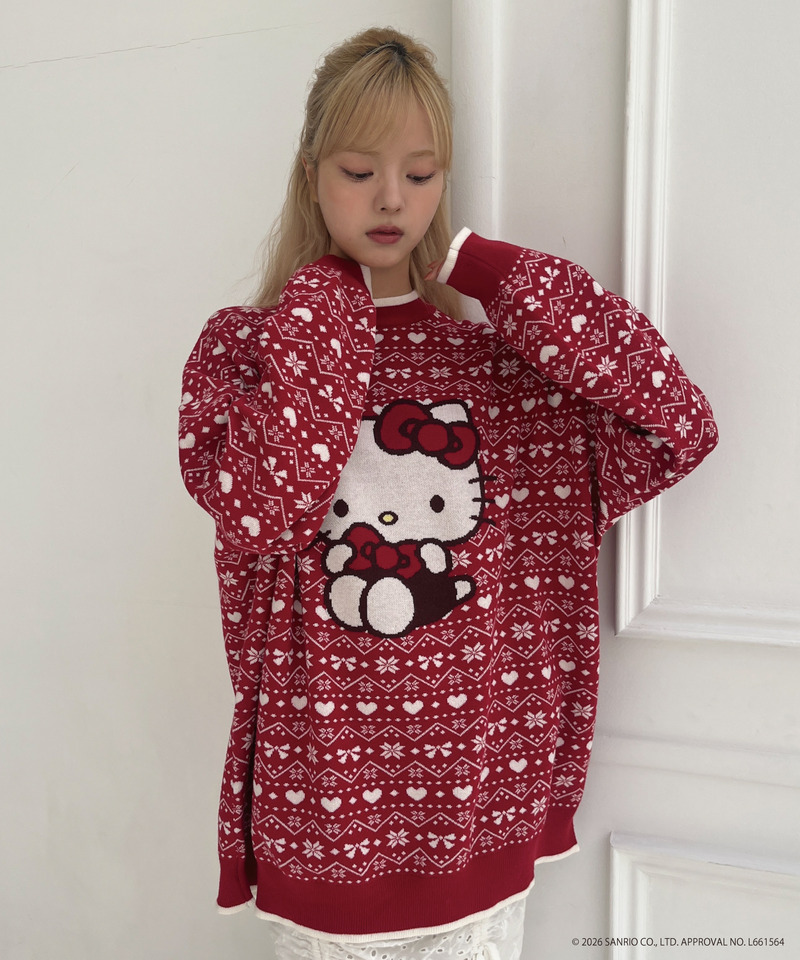 【HELLO KITTY】BIG NORDIC KNIT 詳細画像 レッド 24