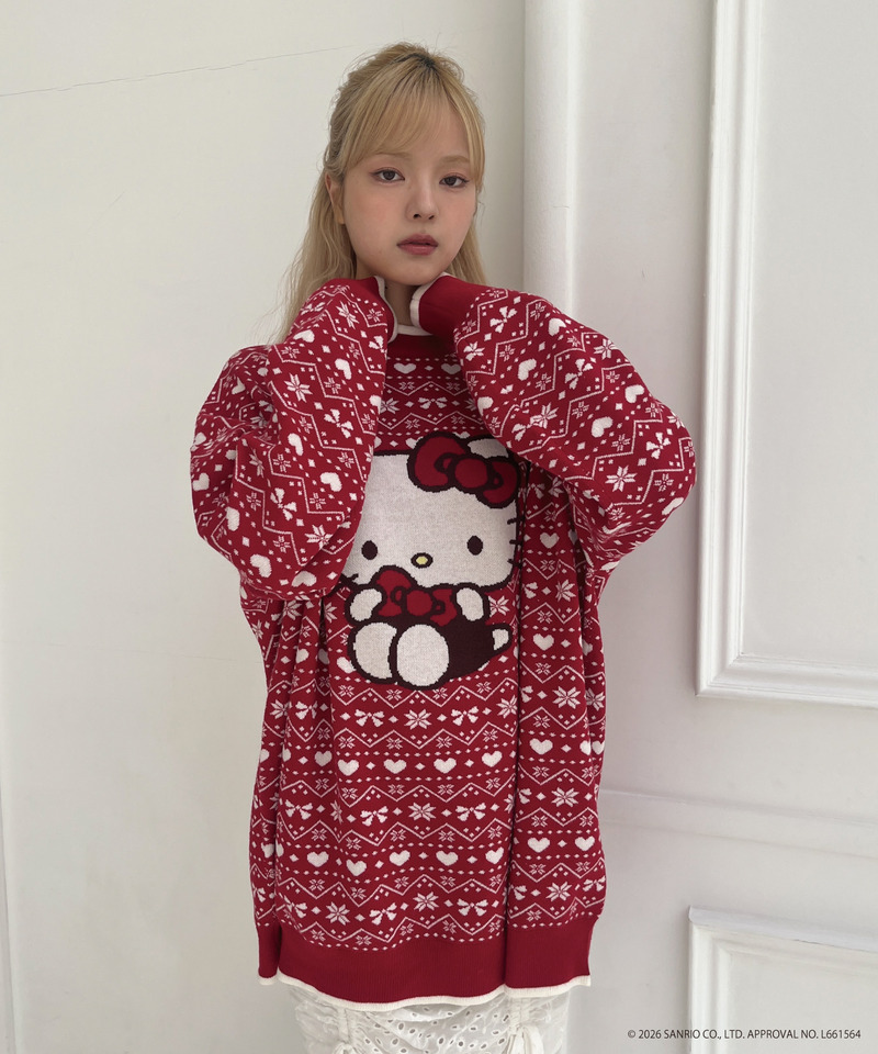 【HELLO KITTY】BIG NORDIC KNIT 詳細画像 レッド 25