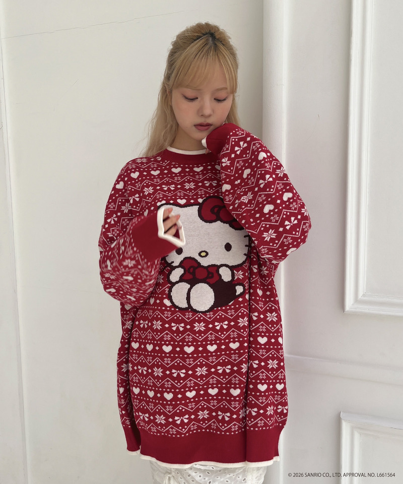 【HELLO KITTY】BIG NORDIC KNIT 詳細画像 レッド 26