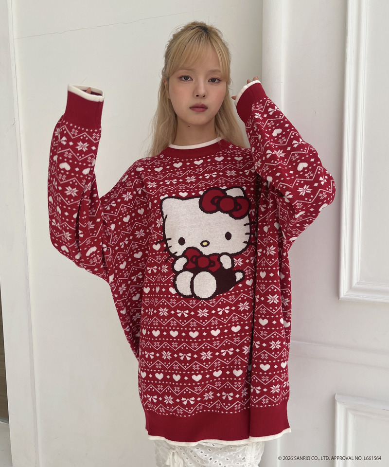 【HELLO KITTY】BIG NORDIC KNIT 詳細画像 レッド 27