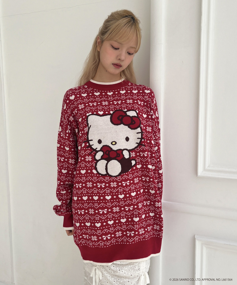 【HELLO KITTY】BIG NORDIC KNIT 詳細画像 レッド 28