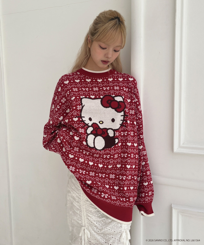 【HELLO KITTY】BIG NORDIC KNIT 詳細画像 レッド 29