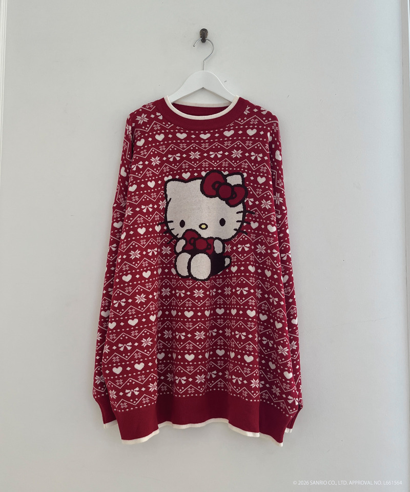 【HELLO KITTY】BIG NORDIC KNIT 詳細画像 レッド 30