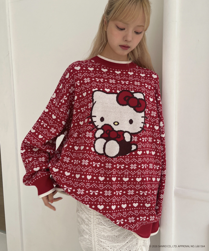 【HELLO KITTY】BIG NORDIC KNIT 詳細画像 レッド 4