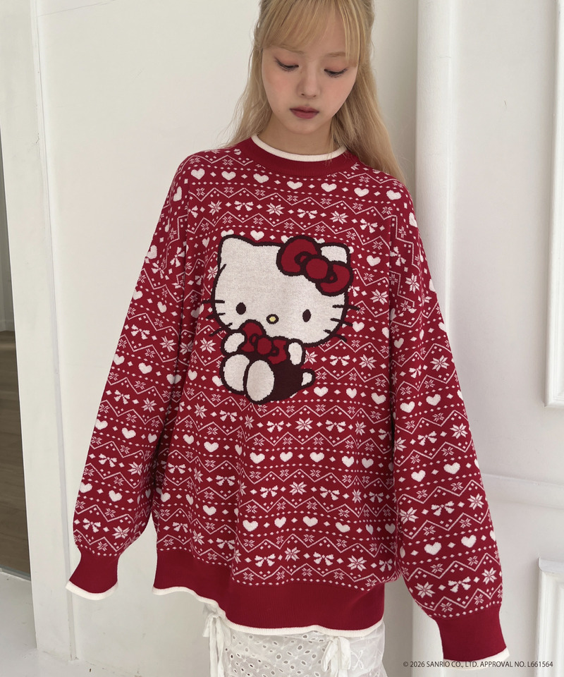 【HELLO KITTY】BIG NORDIC KNIT 詳細画像 レッド 5