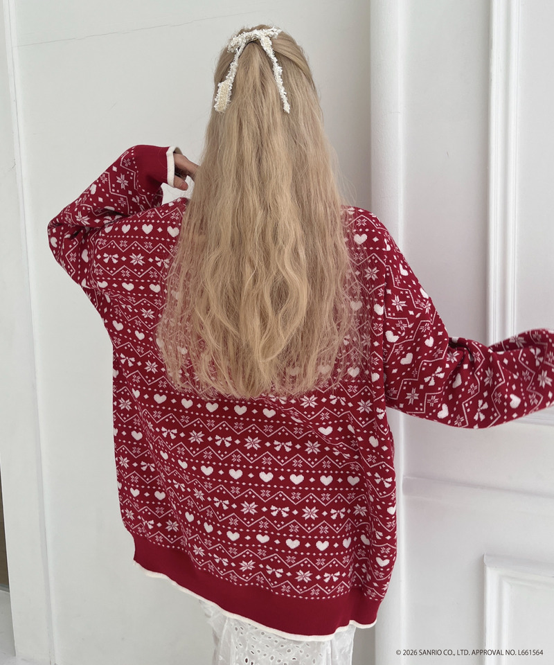 【HELLO KITTY】BIG NORDIC KNIT 詳細画像 レッド 6