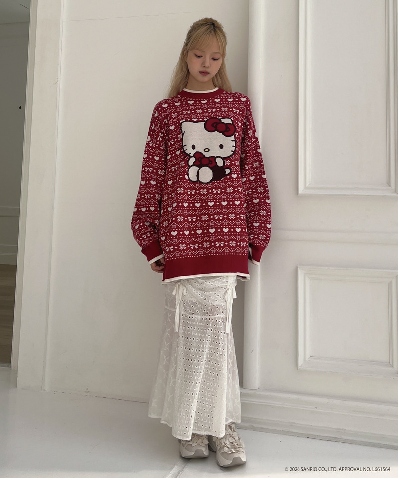 【HELLO KITTY】BIG NORDIC KNIT 詳細画像 レッド 7