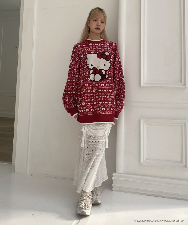 【HELLO KITTY】BIG NORDIC KNIT 詳細画像 レッド 9