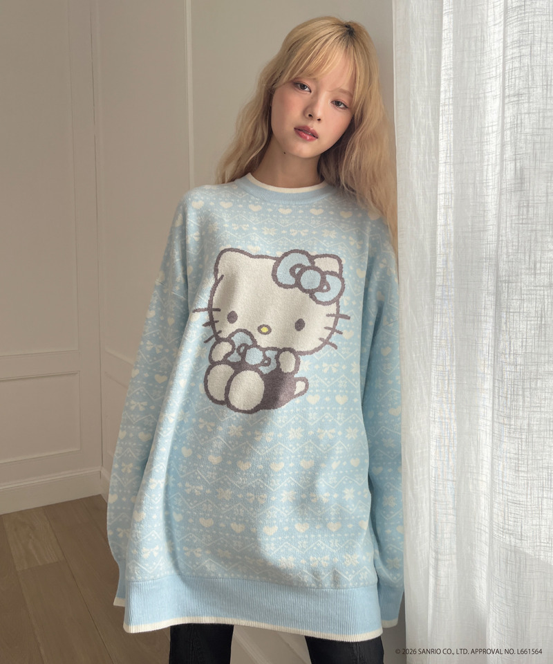 【HELLO KITTY】BIG NORDIC KNIT 詳細画像 ブルー 1