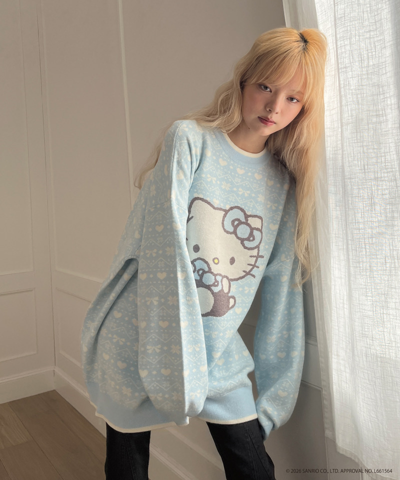 【HELLO KITTY】BIG NORDIC KNIT 詳細画像 ブルー 12