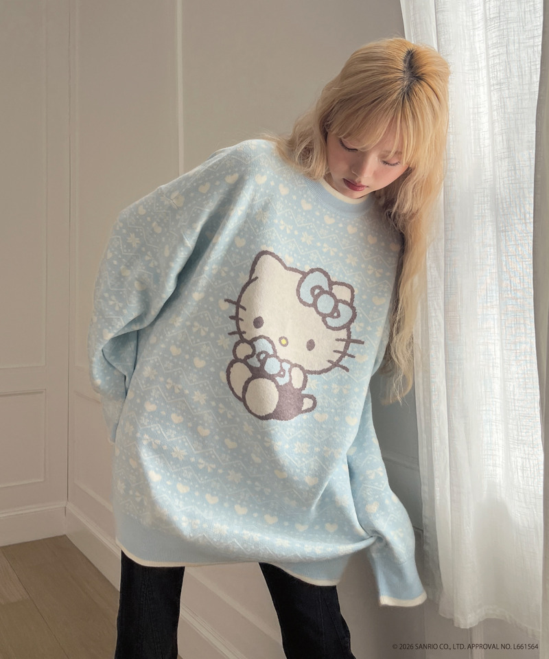 【HELLO KITTY】BIG NORDIC KNIT 詳細画像 ブルー 13