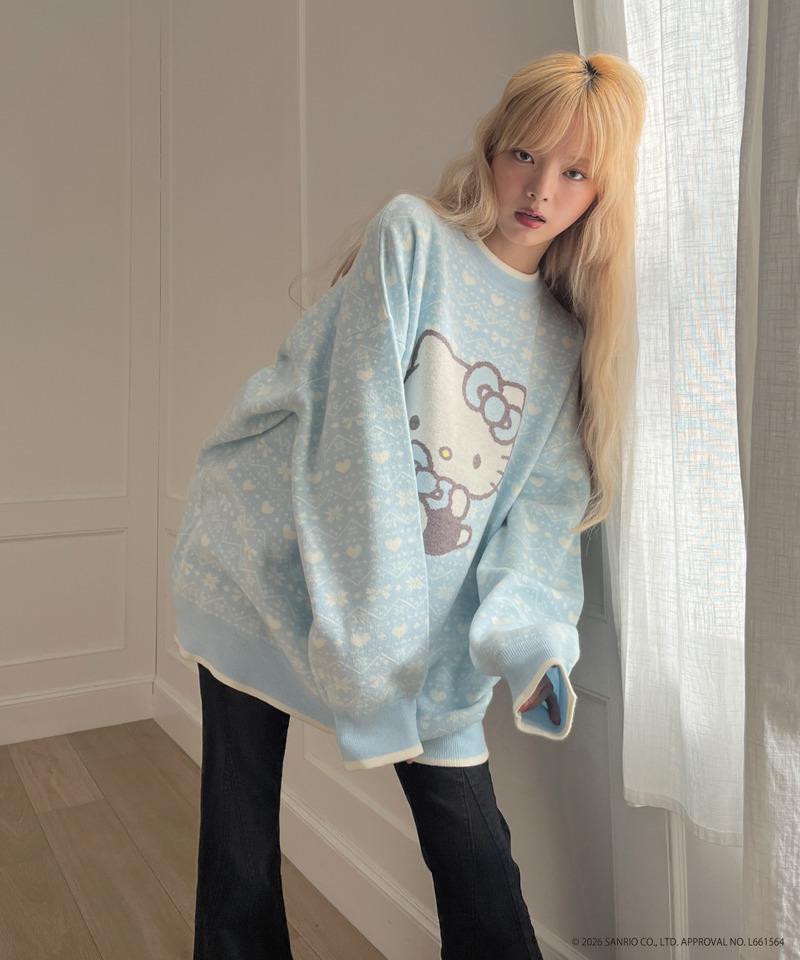 【HELLO KITTY】BIG NORDIC KNIT 詳細画像 ブルー 14