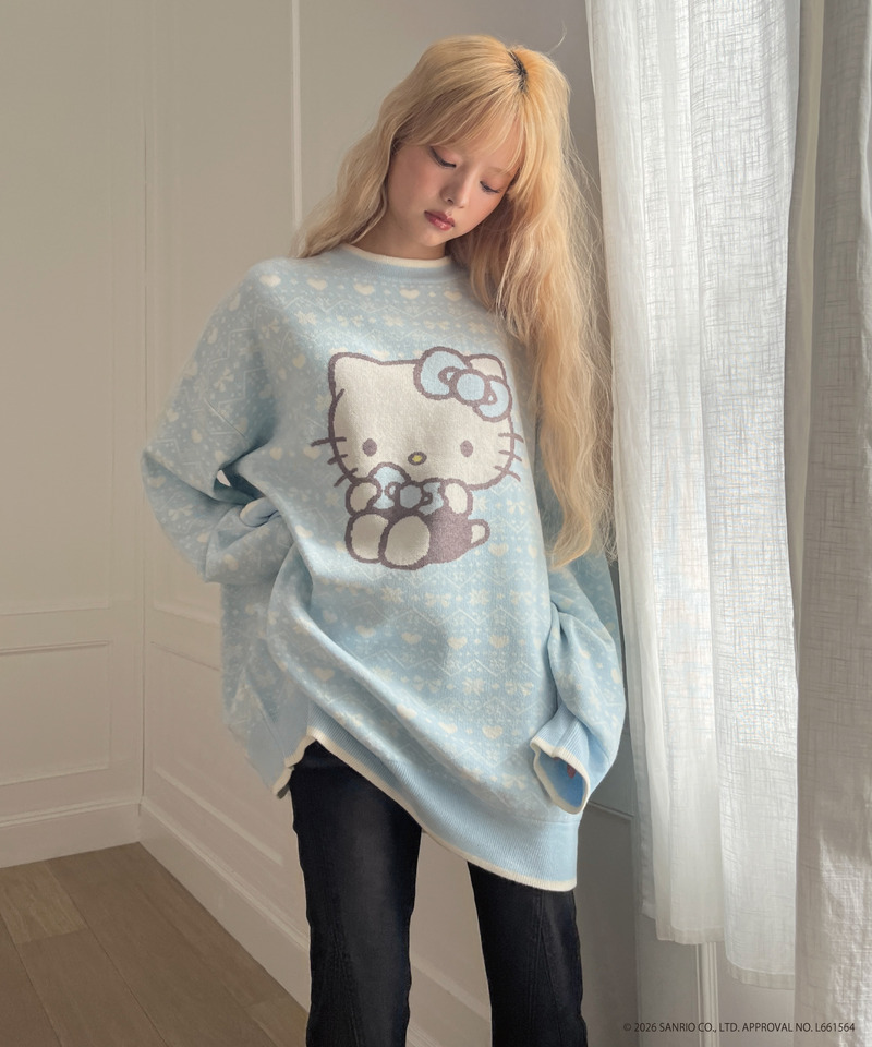 【HELLO KITTY】BIG NORDIC KNIT 詳細画像 ブルー 15
