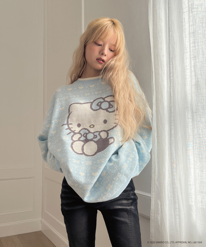 【HELLO KITTY】BIG NORDIC KNIT 詳細画像 ブルー 16