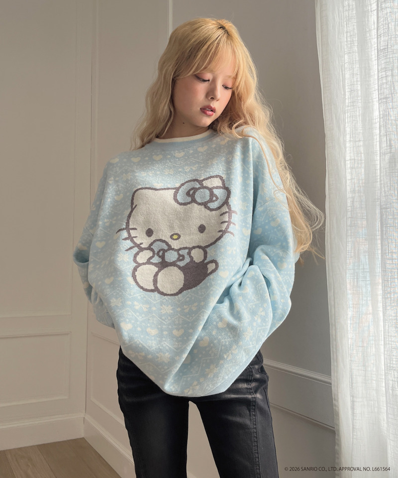 【HELLO KITTY】BIG NORDIC KNIT 詳細画像 ブルー 17