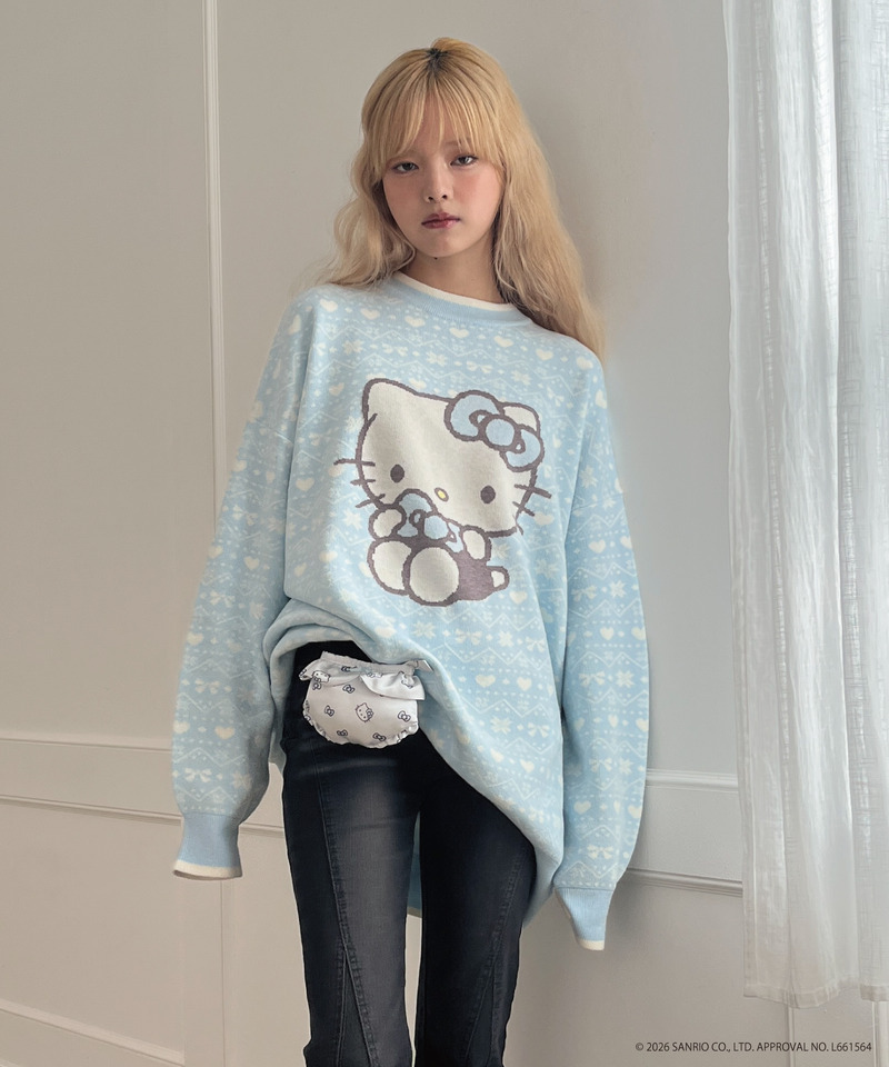 【HELLO KITTY】BIG NORDIC KNIT 詳細画像 ブルー 20