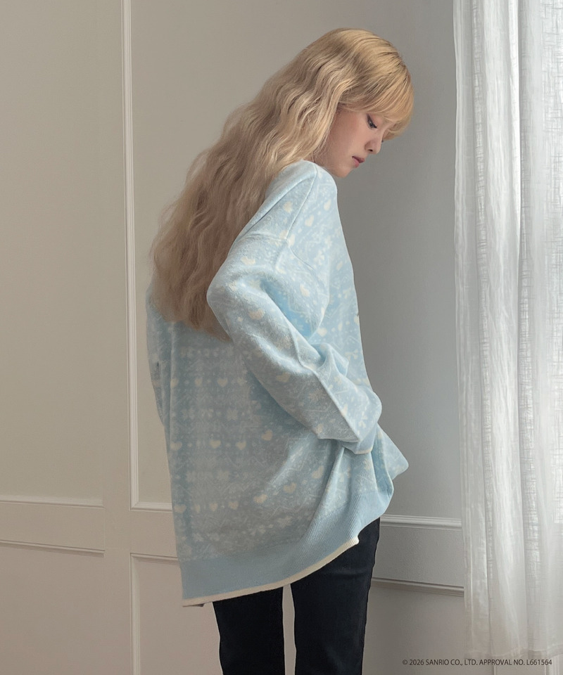 【HELLO KITTY】BIG NORDIC KNIT 詳細画像 ブルー 22