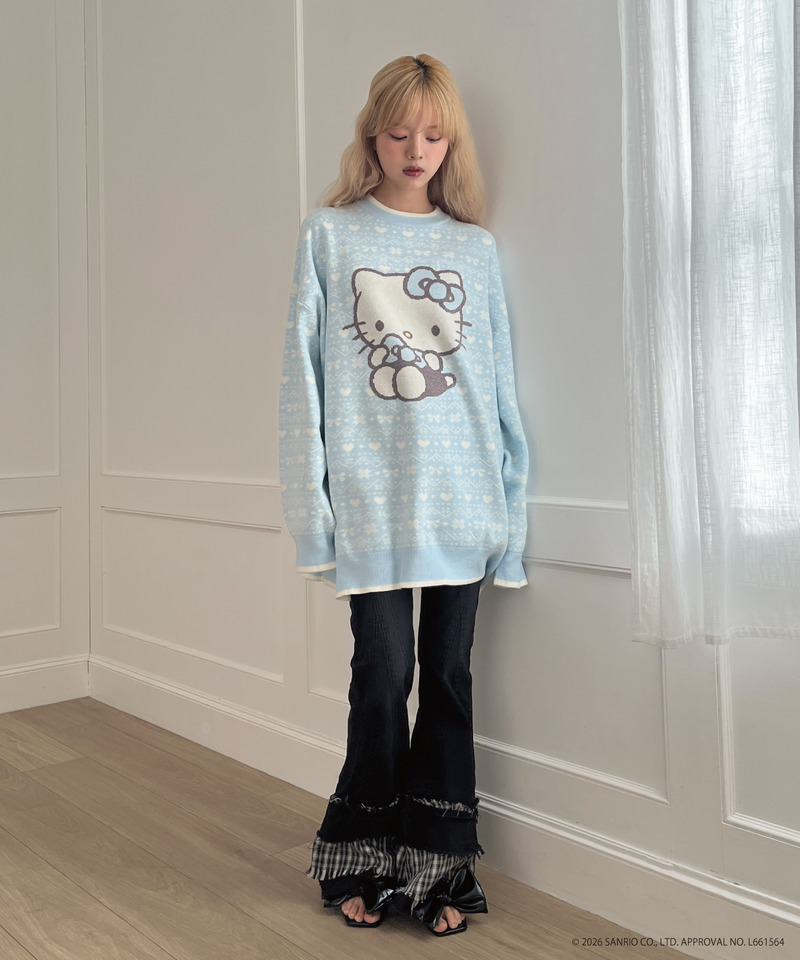 【HELLO KITTY】BIG NORDIC KNIT 詳細画像 ブルー 25
