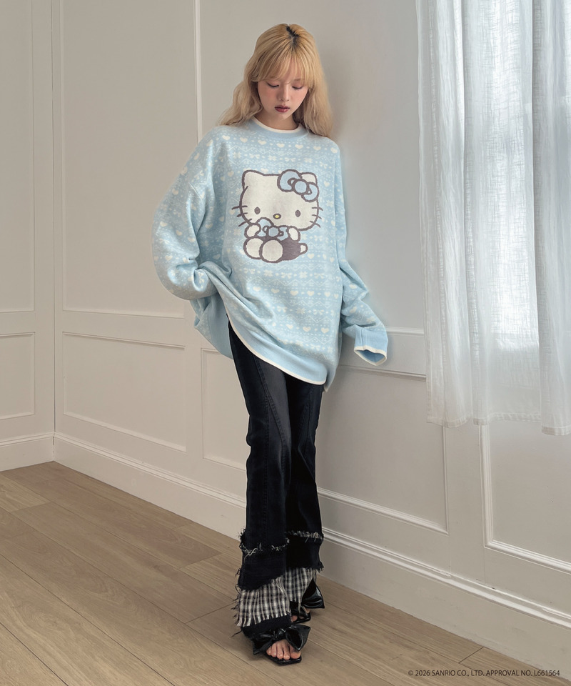 【HELLO KITTY】BIG NORDIC KNIT 詳細画像 ブルー 26