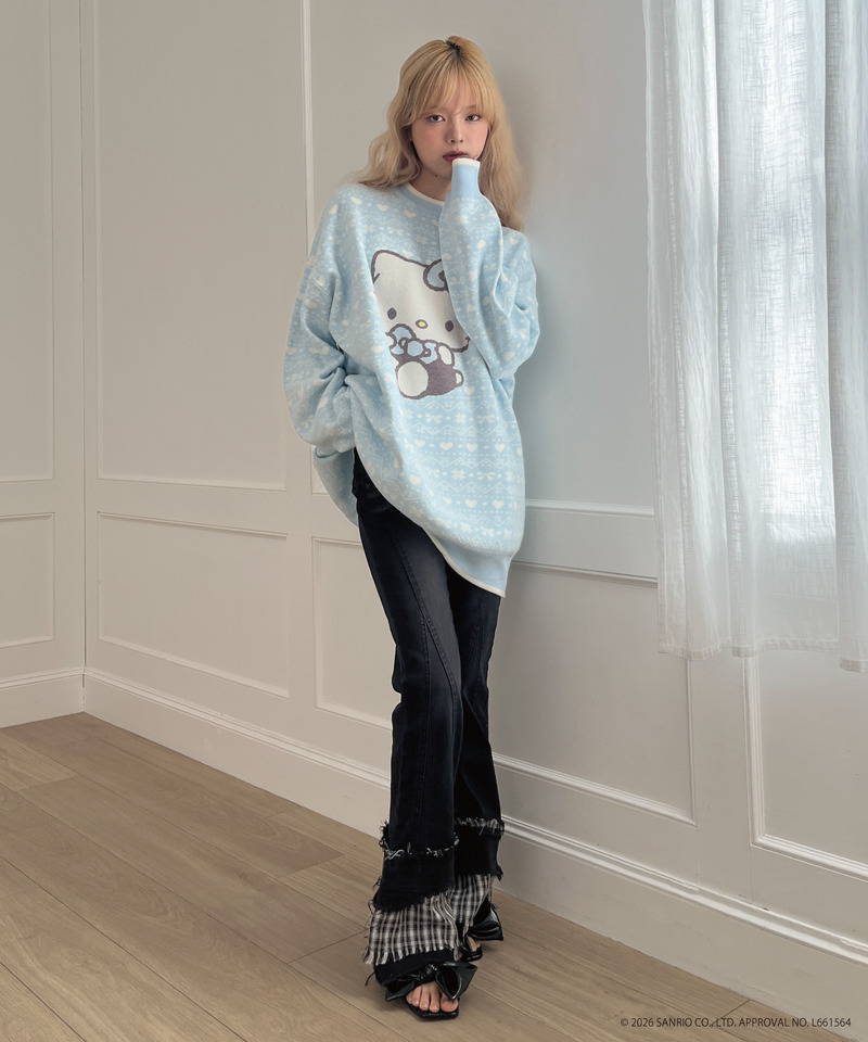 【HELLO KITTY】BIG NORDIC KNIT 詳細画像 ブルー 27