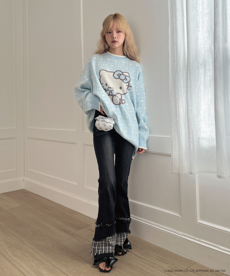 【HELLO KITTY】BIG NORDIC KNIT 詳細画像 ブルー 28