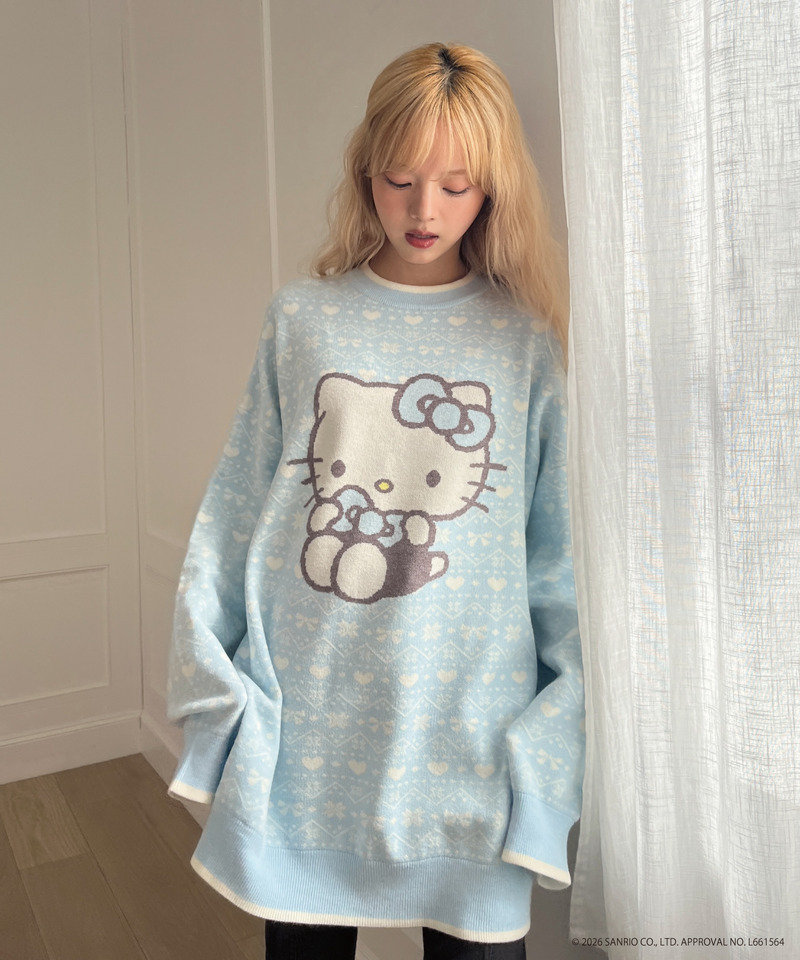 【HELLO KITTY】BIG NORDIC KNIT 詳細画像 ブルー 3