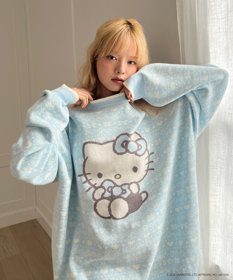 【HELLO KITTY】BIG NORDIC KNIT 詳細画像 ブルー 4