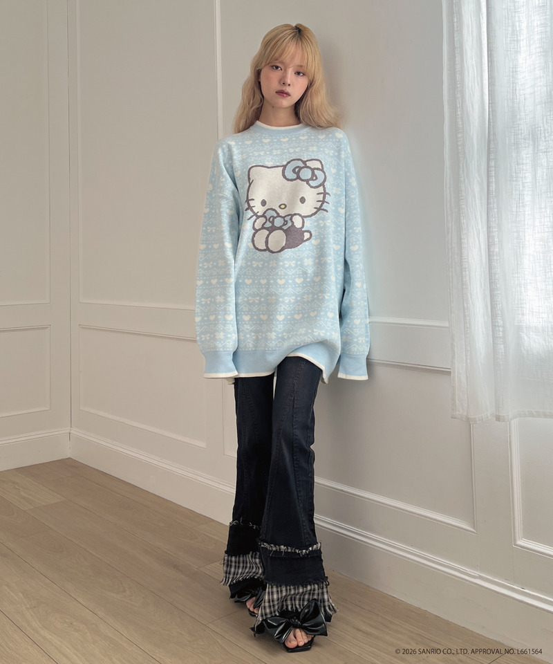 【HELLO KITTY】BIG NORDIC KNIT 詳細画像 ブルー 5