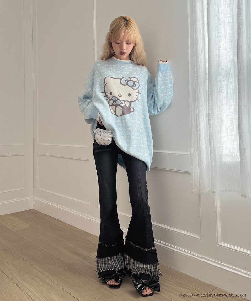 【HELLO KITTY】BIG NORDIC KNIT 詳細画像 ブルー 8