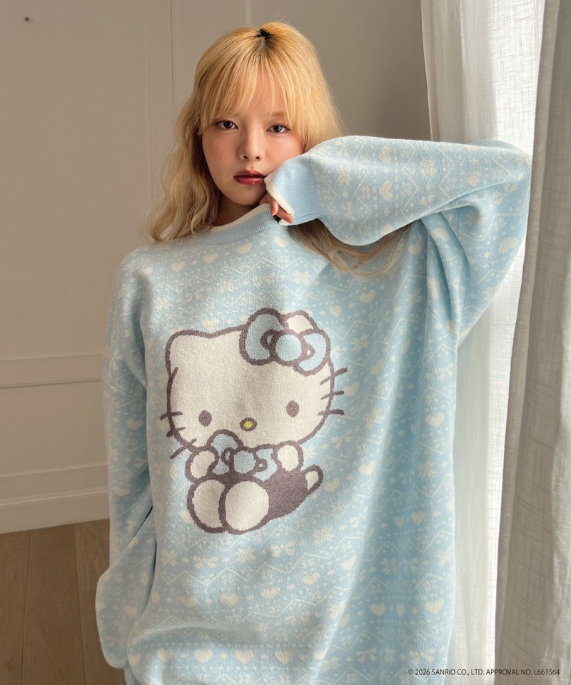 【HELLO KITTY】BIG NORDIC KNIT 詳細画像 ブルー 9