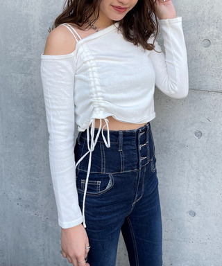 ワンショルダードロストニット