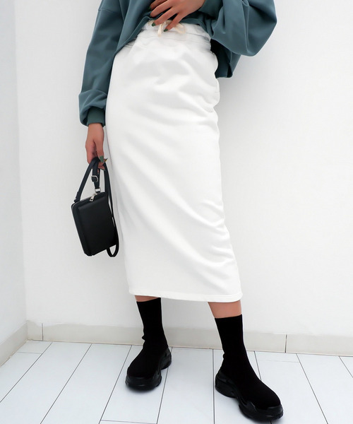 裏毛ロングスカート 詳細画像