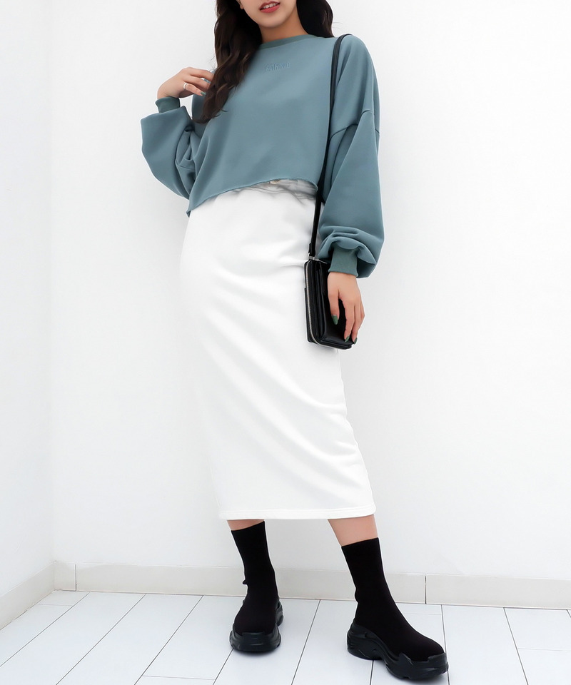 裏毛ロングスカート 詳細画像 オフホワイト 2