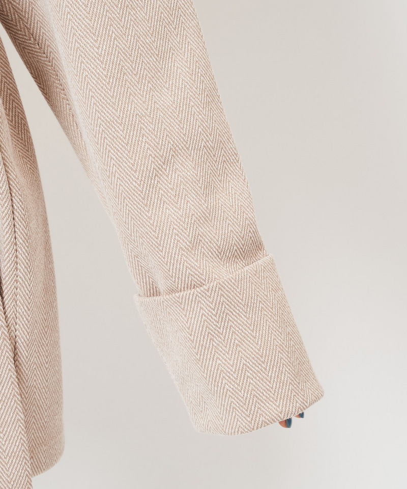 ヘリンボンガウンカーディガン 詳細画像 ベージュ 12