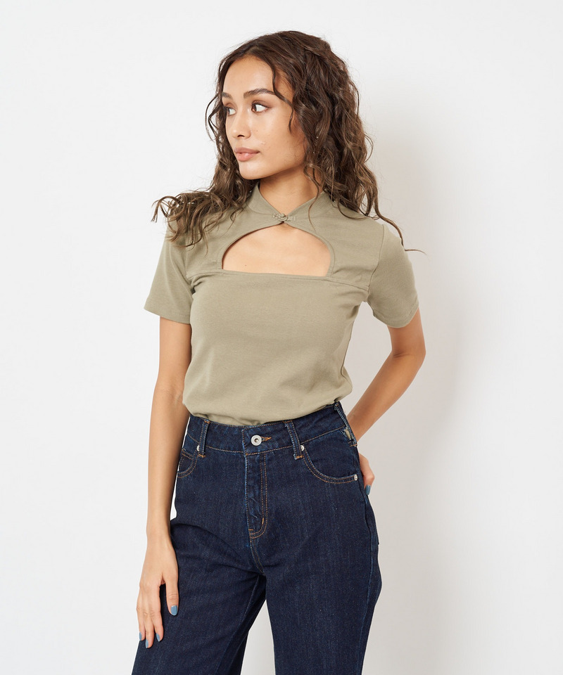 バストオープンリブトップス 詳細画像 グリーン 3