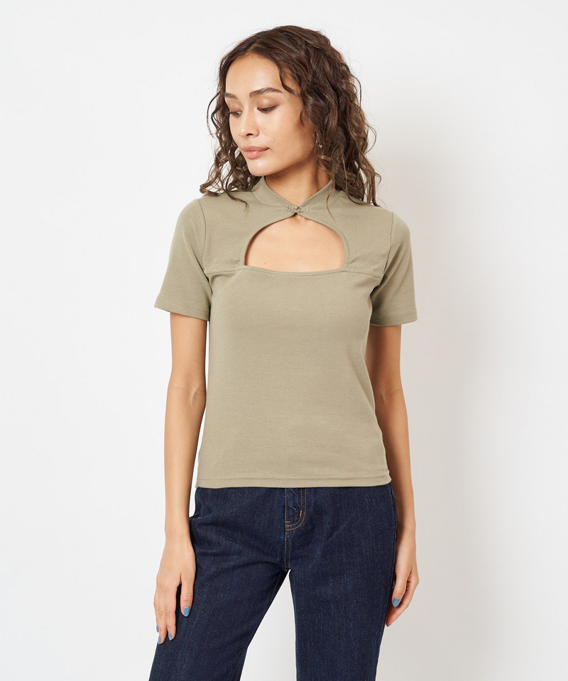 バストオープンリブトップス 詳細画像 グリーン 4