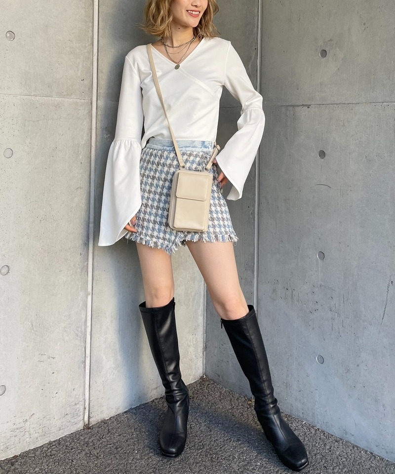 袖フレアカシュクールトップス 詳細画像 オフホワイト 2