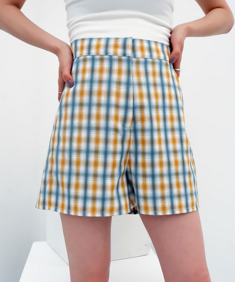 チェック柄ショートパンツ 詳細画像 イエロー系 1