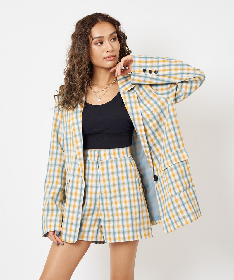 チェック柄ショートパンツ 詳細画像 イエロー系 3